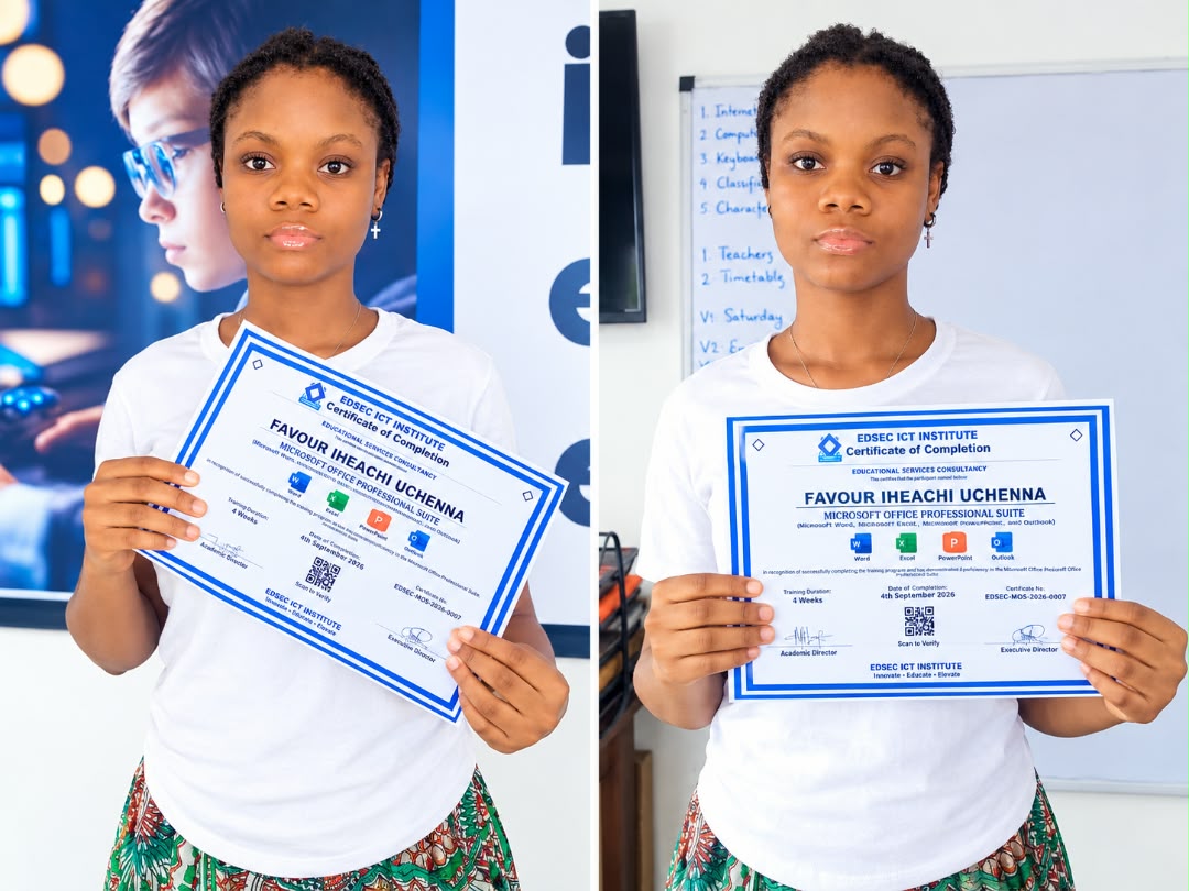 EDSEC Student Receives Certificate of Completion