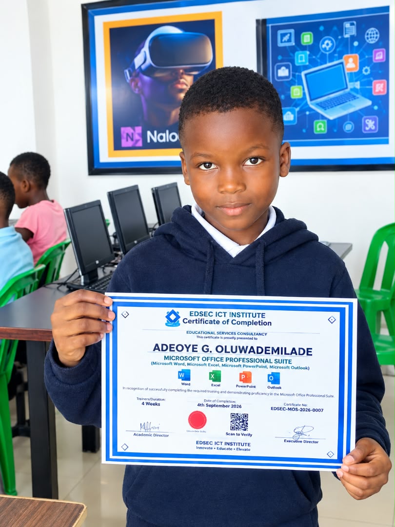 EDSEC Student Receives Certificate of Completion