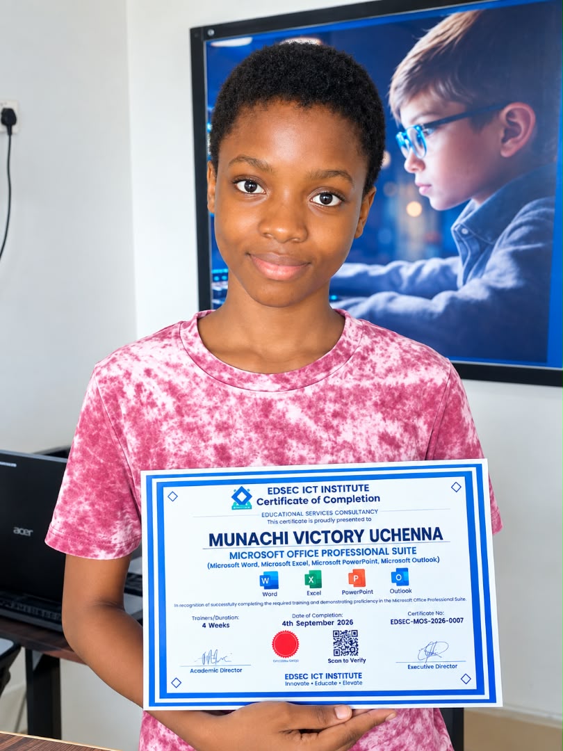 EDSEC Student Receives Certificate of Completion